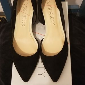 Sole Society/Style JILLIAN, 10M , Black Ecru Kid Suede